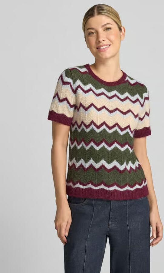 Miss goodlife gebreid shirt met ronde hals - Foto 3