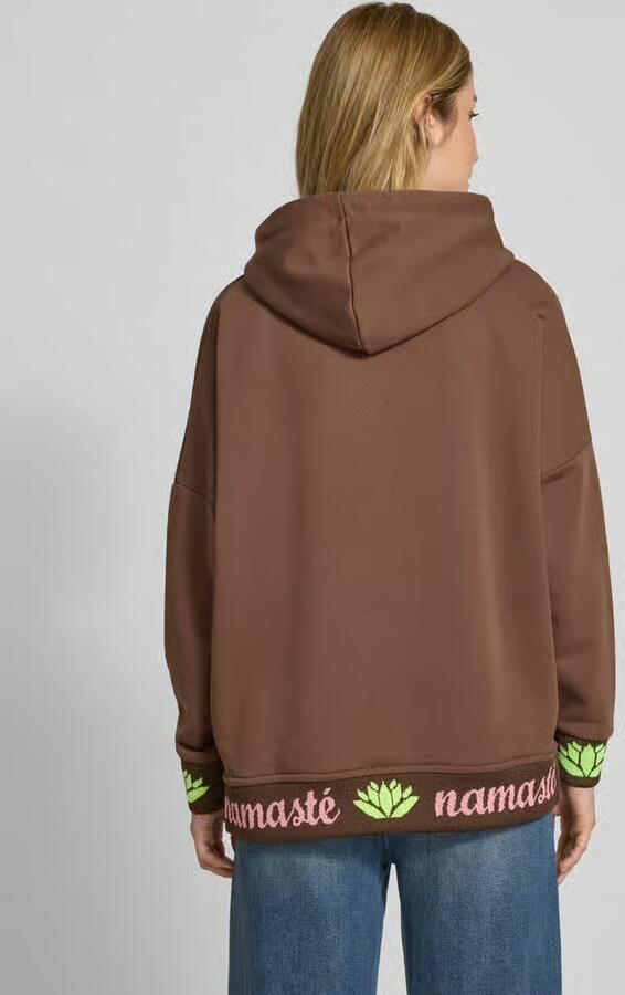 Miss goodlife Hoodie met siersteentjes en extra brede schouders