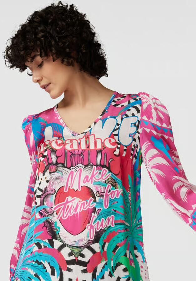Miss goodlife Knielange jurk met V-hals van viscose