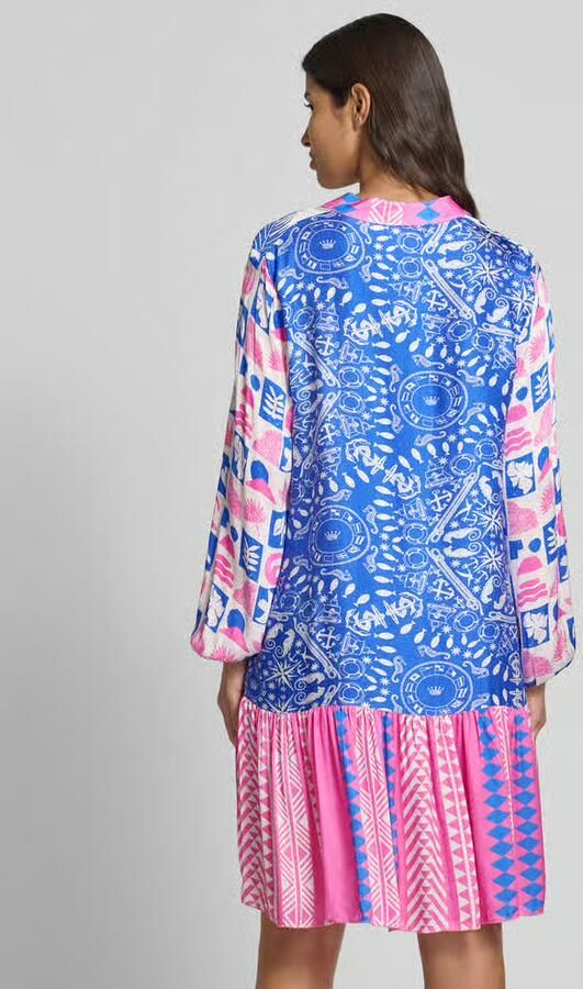 Miss goodlife Knielange tuniekjurk van viscose met knoopsluiting