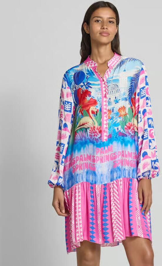 Miss goodlife Knielange tuniekjurk van viscose met knoopsluiting - Foto 2