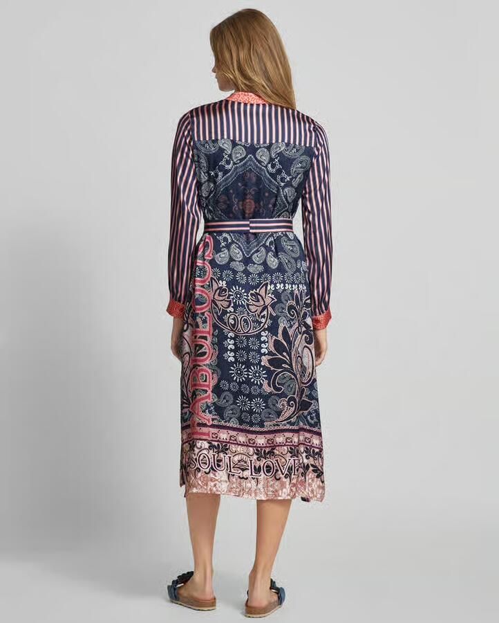 Miss goodlife Midi-jurk met strikceintuur