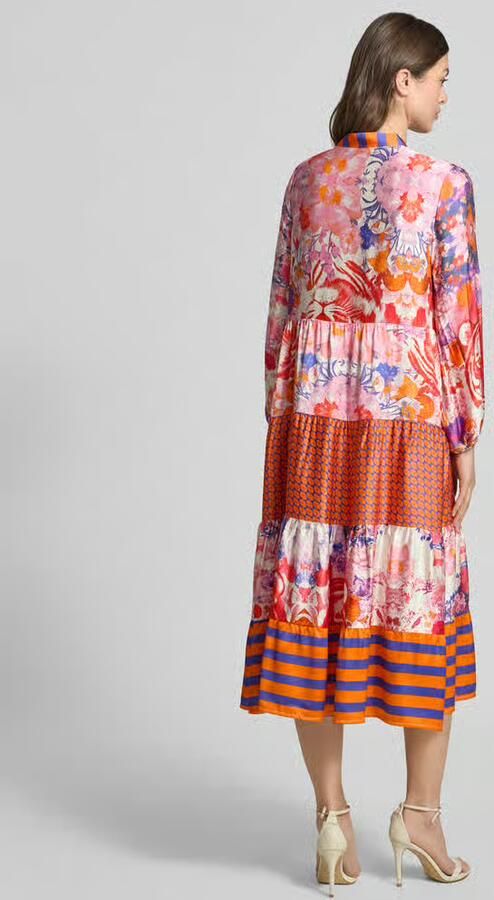 Miss goodlife midi-jurk van viscose met V-hals model 'Wild Flower' - Foto 3
