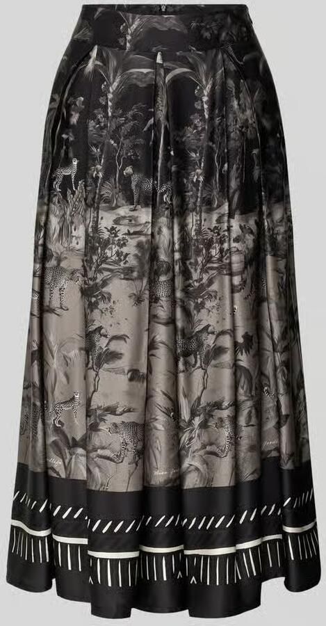 Miss goodlife Midirok van viscose in all-over look model 'Midnight Safari'