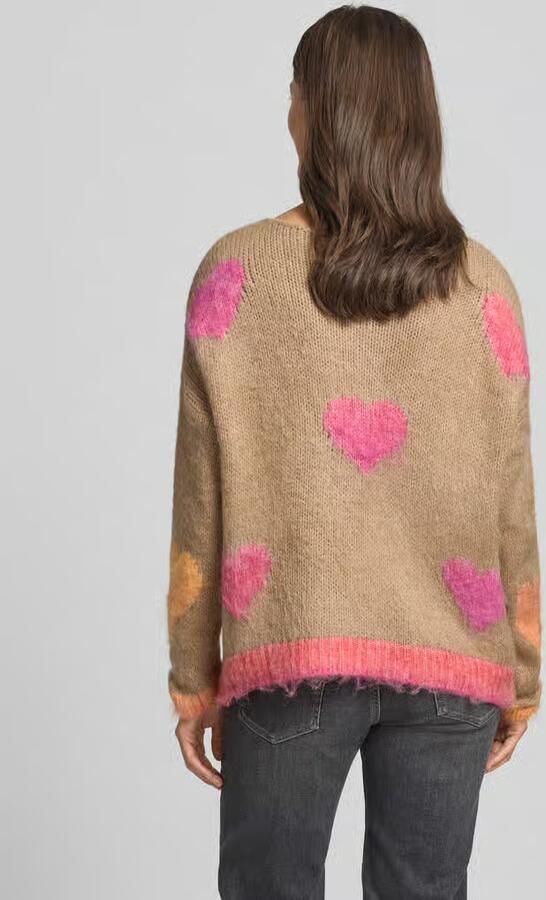 Miss goodlife Oversized linnen pullover met alpaca in gebreide look
