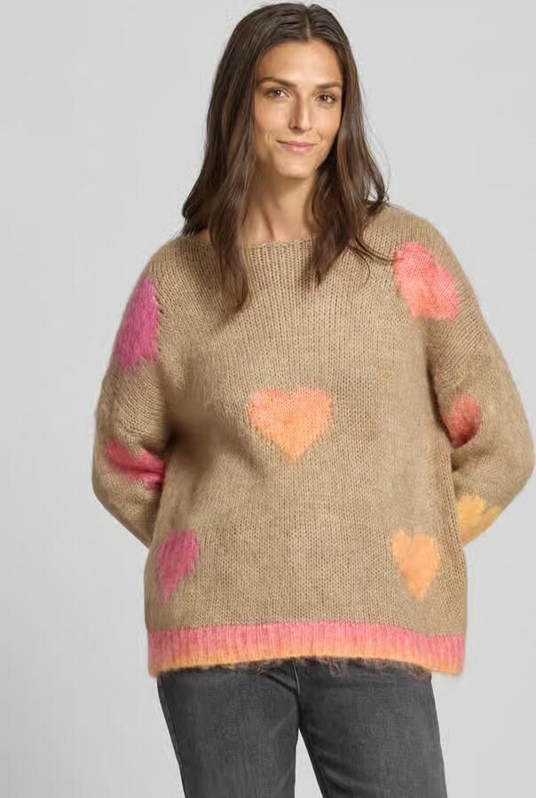 Miss goodlife Oversized linnen pullover met alpaca in gebreide look - Foto 2