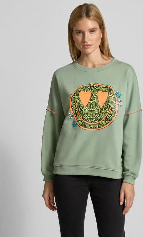 Miss goodlife Oversized sweatshirt met motiefprint model 'Heartface' - Foto 3