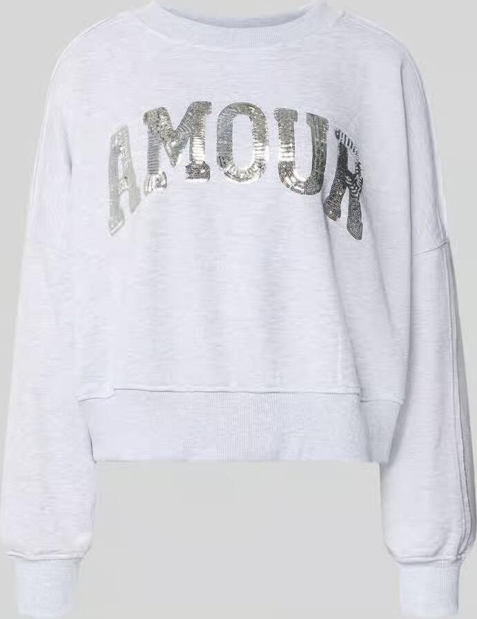Miss goodlife oversized sweatshirt met pailletten model 'Amour' - Foto 2