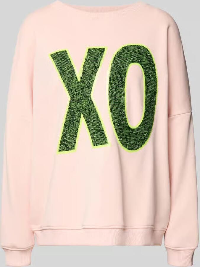 Miss goodlife Oversized sweatshirt met pailletten model 'XO'