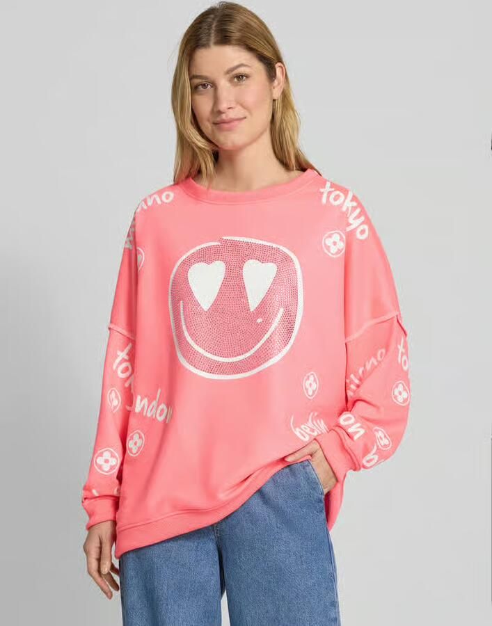 Miss goodlife Oversized sweatshirt met siersteentjes - Foto 2