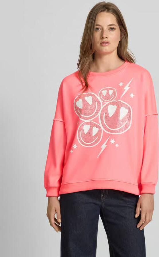 Miss goodlife Oversized pullover van katoenmix met motiefprint - Foto 2