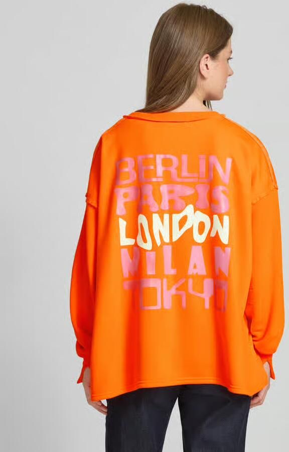 Miss goodlife Oversized sweatshirt van katoenmix met strass-steentjes