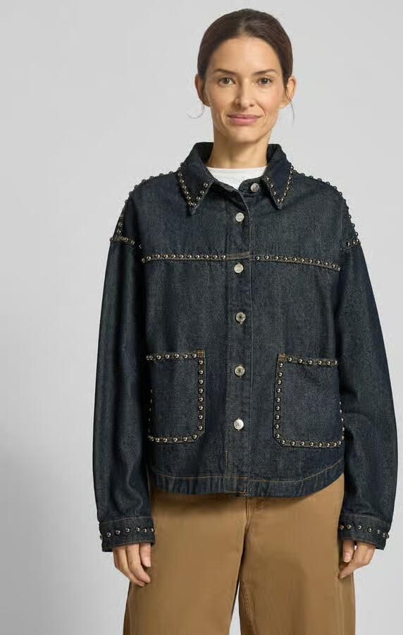 Miss goodlife Relaxed fit jeansblouse met opgestikte zakken model 'Studs'