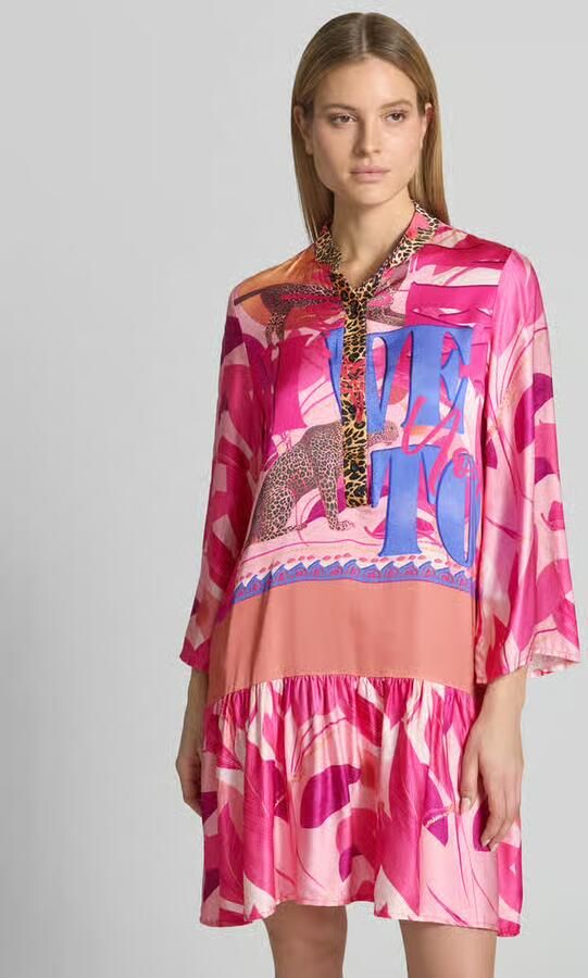 Miss goodlife relaxed fit mini-jurk van zuivere viscose met dierenprint - Foto 2