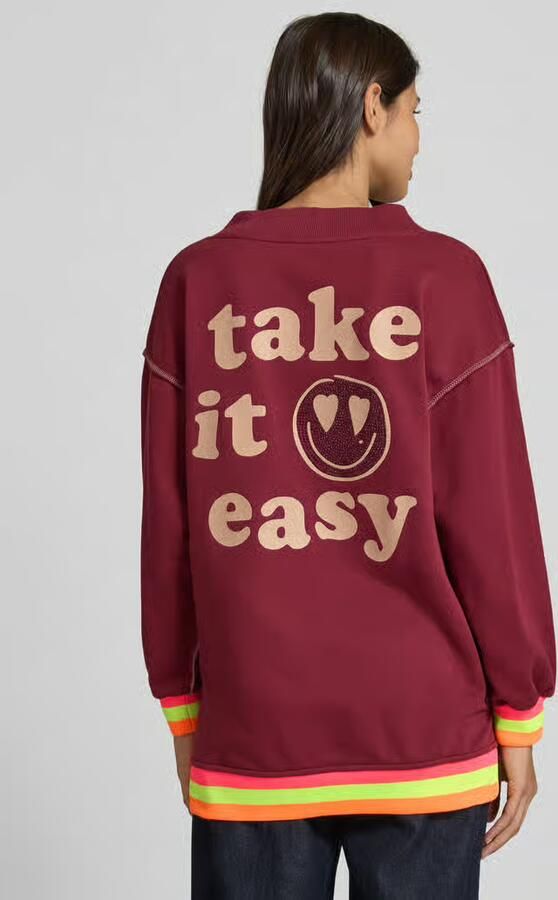 Miss goodlife Relaxed fit sweatshirt met V-hals model 'Hey You'