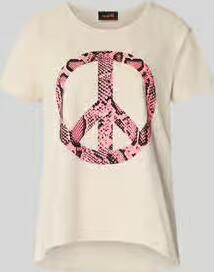 Miss goodlife Relaxed fit T-shirt met motiefprint model 'Peace'