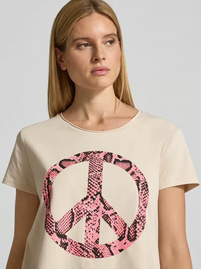 Miss goodlife Relaxed fit T-shirt met motiefprint model 'Peace'