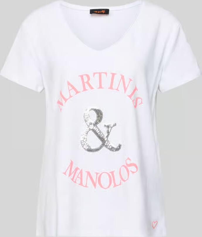 Miss goodlife Relaxed fit T-shirt met paillettenversiering model 'Martinis Manolos' - Foto 2