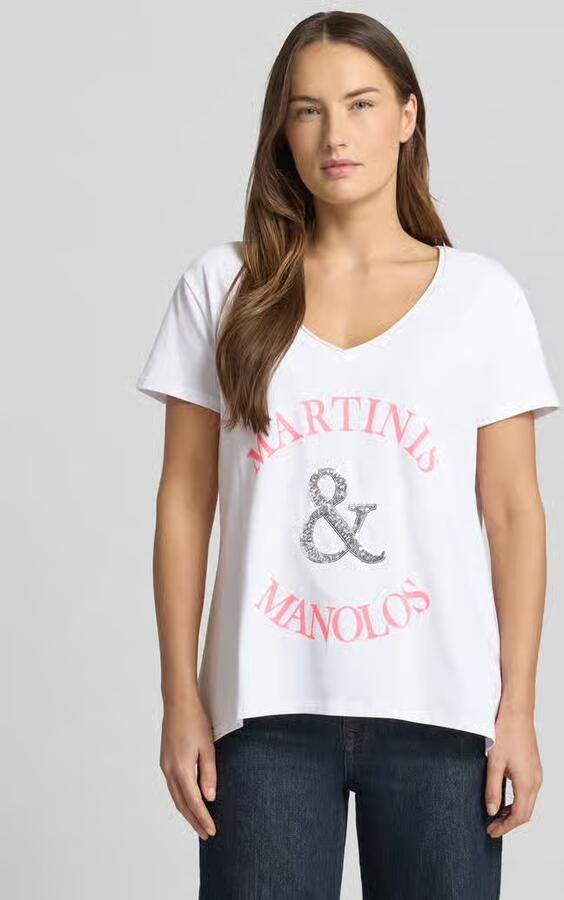 Miss goodlife Relaxed fit T-shirt met paillettenversiering model 'Martinis Manolos' - Foto 2