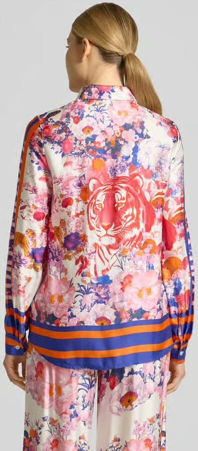 Miss goodlife slim fit blouse van viscose model 'Wild Flower' - Foto 3