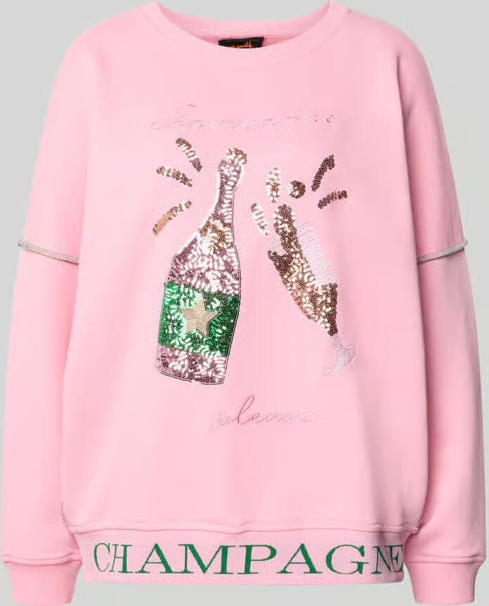 Miss goodlife Sweatshirt met statementstitching en pailletten - Foto 2