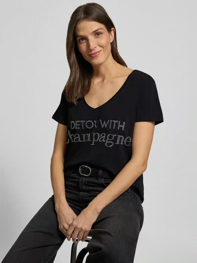 Miss goodlife T-shirt met labeldetail