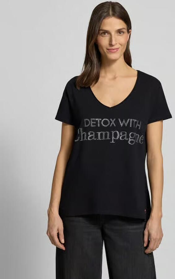Miss goodlife T-shirt met labeldetail - Foto 4