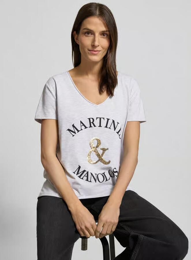 Miss goodlife T-shirt met labelprint