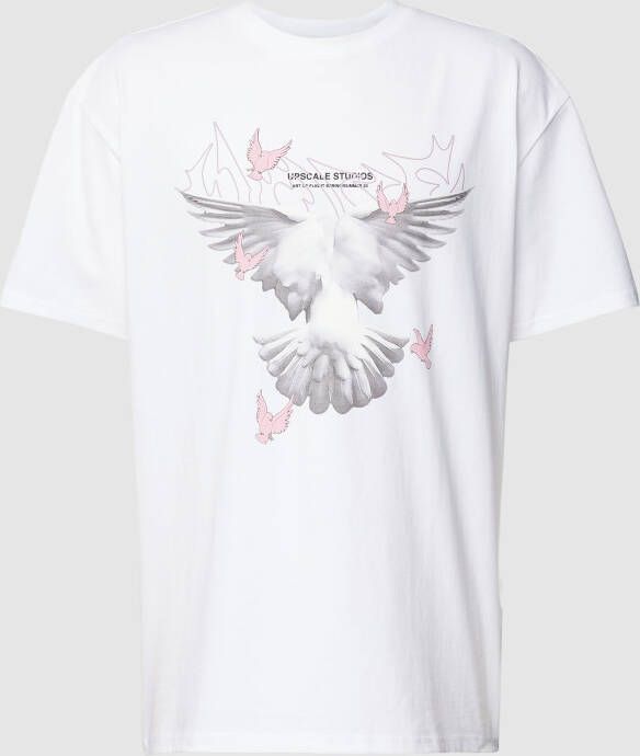 Mister tee Oversized T-shirt met motiefprint model 'DOVES'