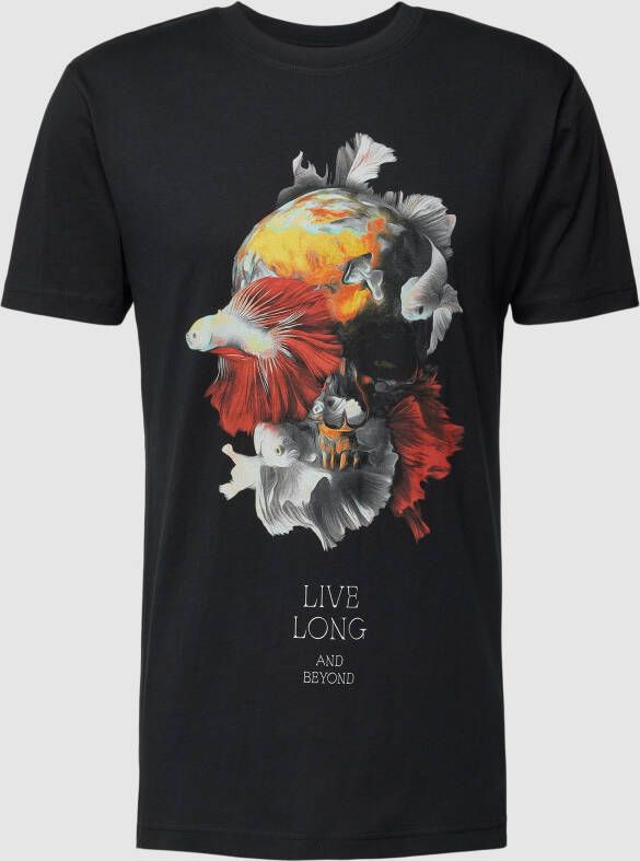 Mister tee T-shirt met motiefprint model 'SKULL FISH'