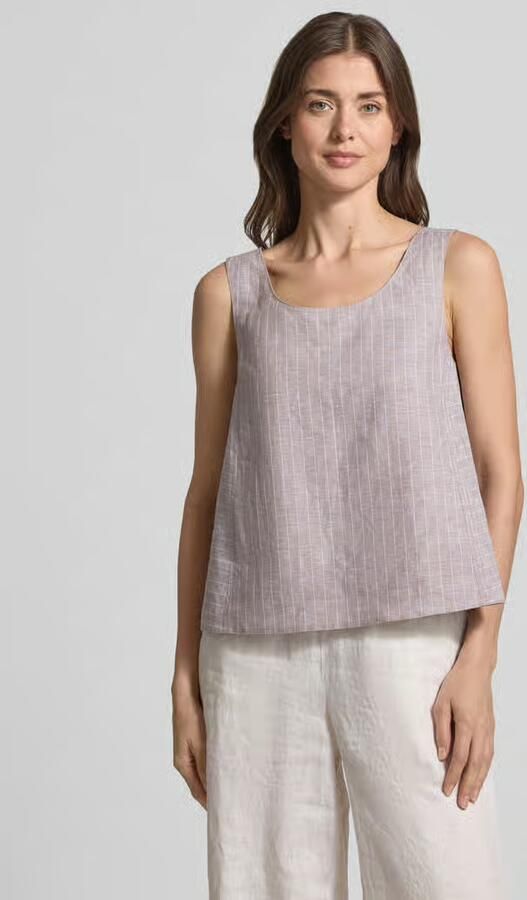 MM by Max Mara Blousetop van linnenmix met brede bandjes - Foto 4