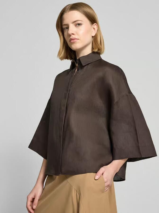 MM by Max Mara Boxy fit linnen blouse met 3 4-mouw model 'RITO'