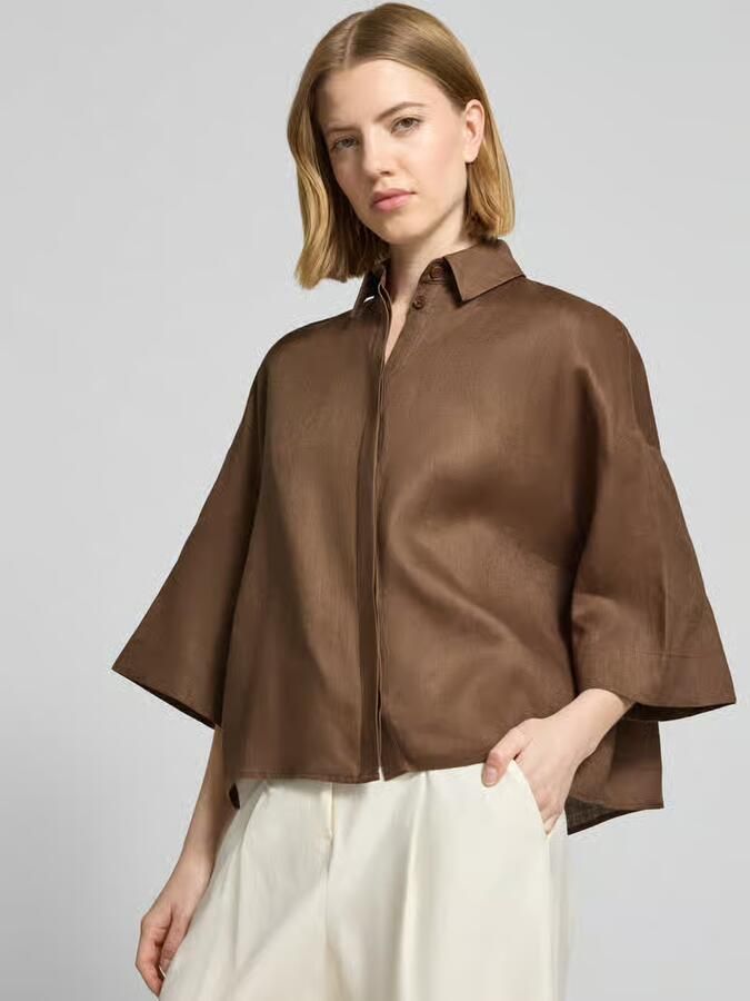 MM by Max Mara Boxy fit linnen blouse met 3 4-mouw model 'RITO'