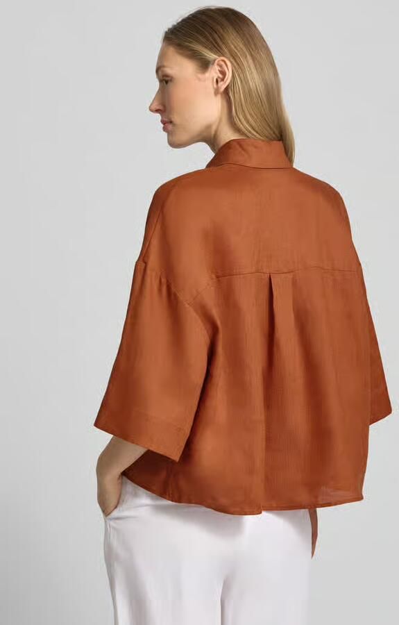 MM by Max Mara Boxy fit linnen blouse met 3 4-mouw model 'RITO' - Foto 3
