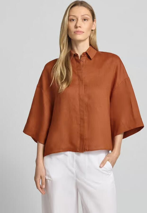 MM by Max Mara Boxy fit linnen blouse met 3 4-mouw model 'RITO' - Foto 2