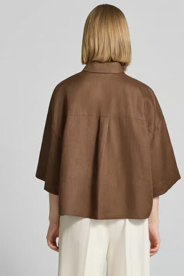MM by Max Mara Boxy fit linnen blouse met 3 4-mouw model 'RITO' - Foto 3