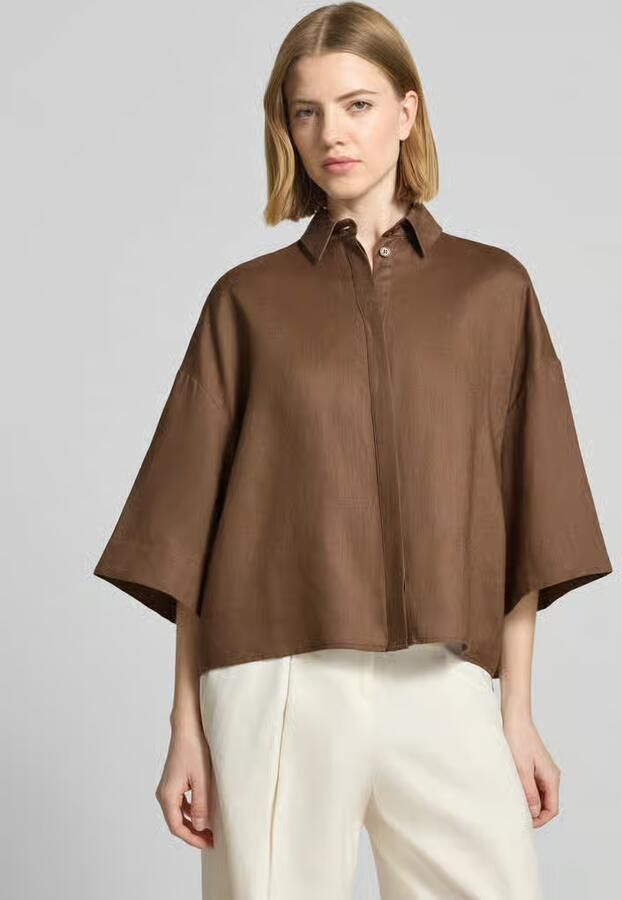 MM by Max Mara Boxy fit linnen blouse met 3 4-mouw model 'RITO' - Foto 2