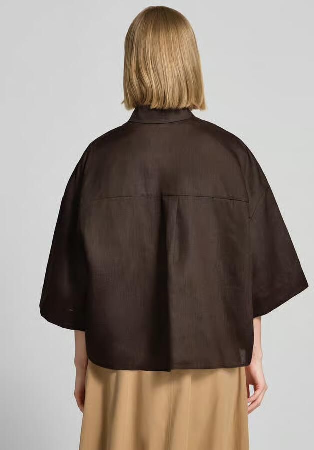MM by Max Mara Boxy fit linnen blouse met 3 4-mouw model 'RITO' - Foto 2