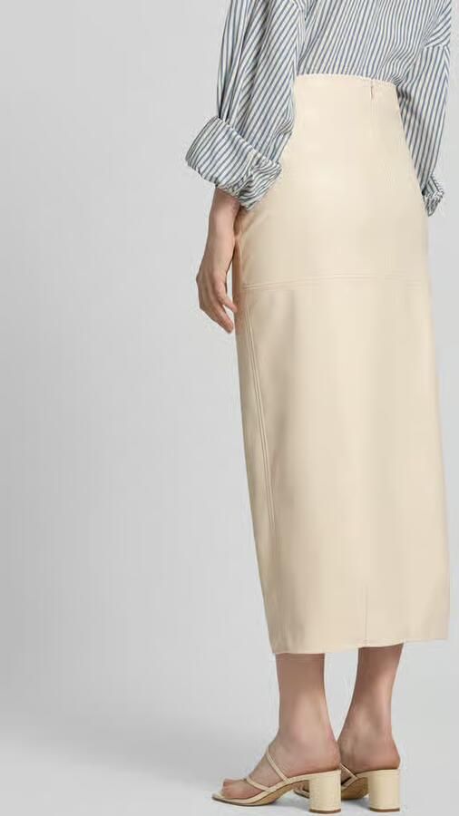 MM by Max Mara Knielange rok in leerlook model 'FABIANA'