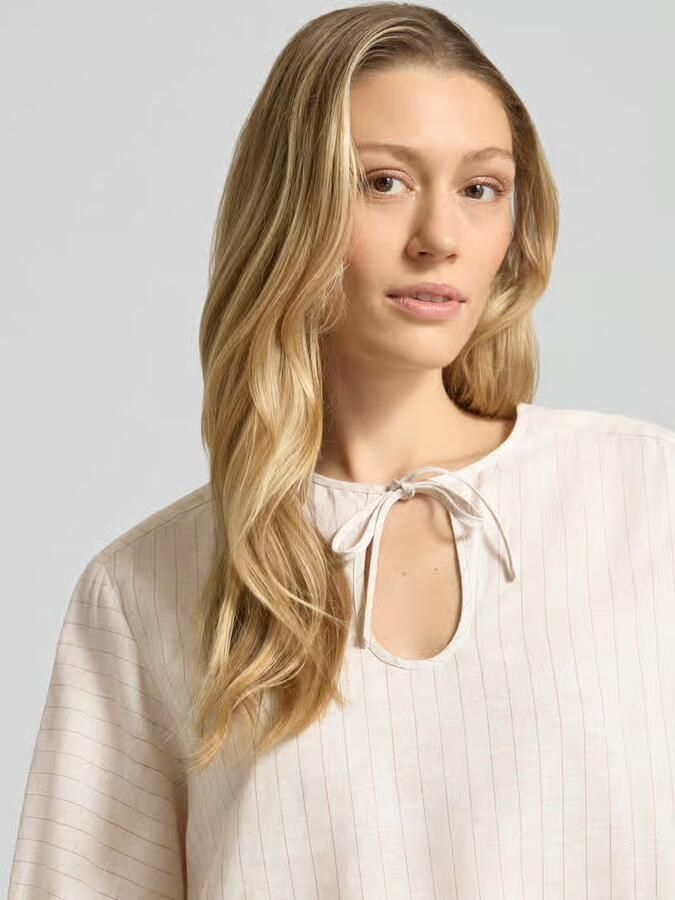 MM by Max Mara Midi-jurk van mix van katoen en linnen met 3 4-mouw