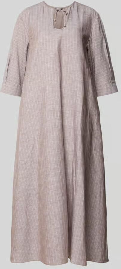 MM by Max Mara Midi-jurk van mix van katoen en linnen met 3 4-mouw - Foto 2