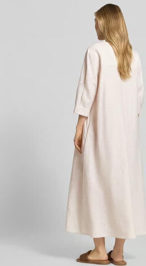 MM by Max Mara Midi-jurk van mix van katoen en linnen met 3 4-mouw