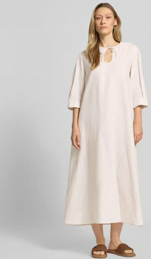 MM by Max Mara Midi-jurk van mix van katoen en linnen met 3 4-mouw - Foto 3