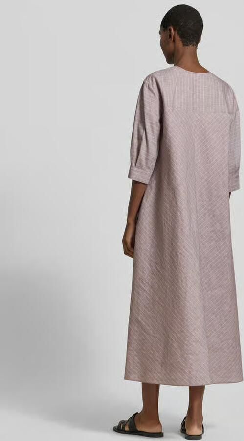 MM by Max Mara Midi-jurk van mix van katoen en linnen met 3 4-mouw - Foto 3