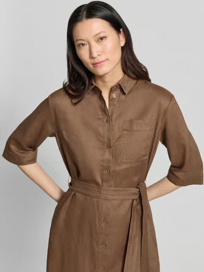MM by Max Mara Overhemdjurk van linnen met borstzak model 'LTABELLA'