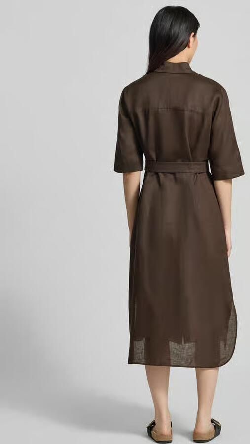 MM by Max Mara Overhemdjurk van linnen met borstzak model 'LTABELLA'
