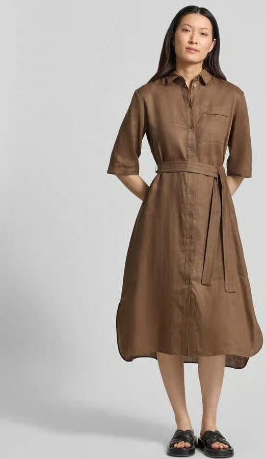 MM by Max Mara Overhemdjurk van linnen met borstzak model 'LTABELLA' - Foto 3