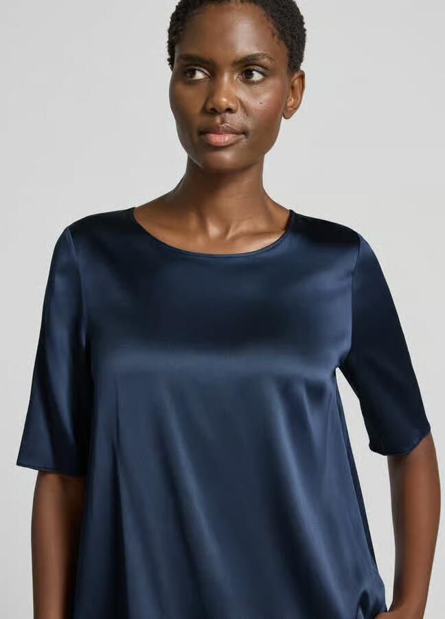 MM by Max Mara relaxed fit blouse met korte mouwen van zijdemix model 'ASTI' - Foto 2
