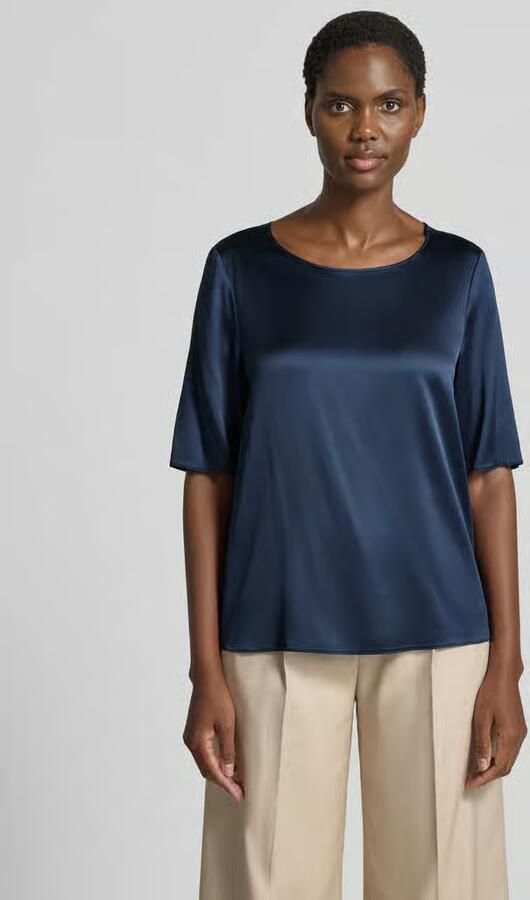 MM by Max Mara relaxed fit blouse met korte mouwen van zijdemix model 'ASTI' - Foto 3