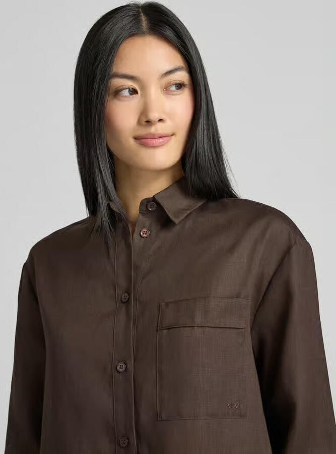 MM by Max Mara regular fit linnen blouse met borstzak model 'FILO'